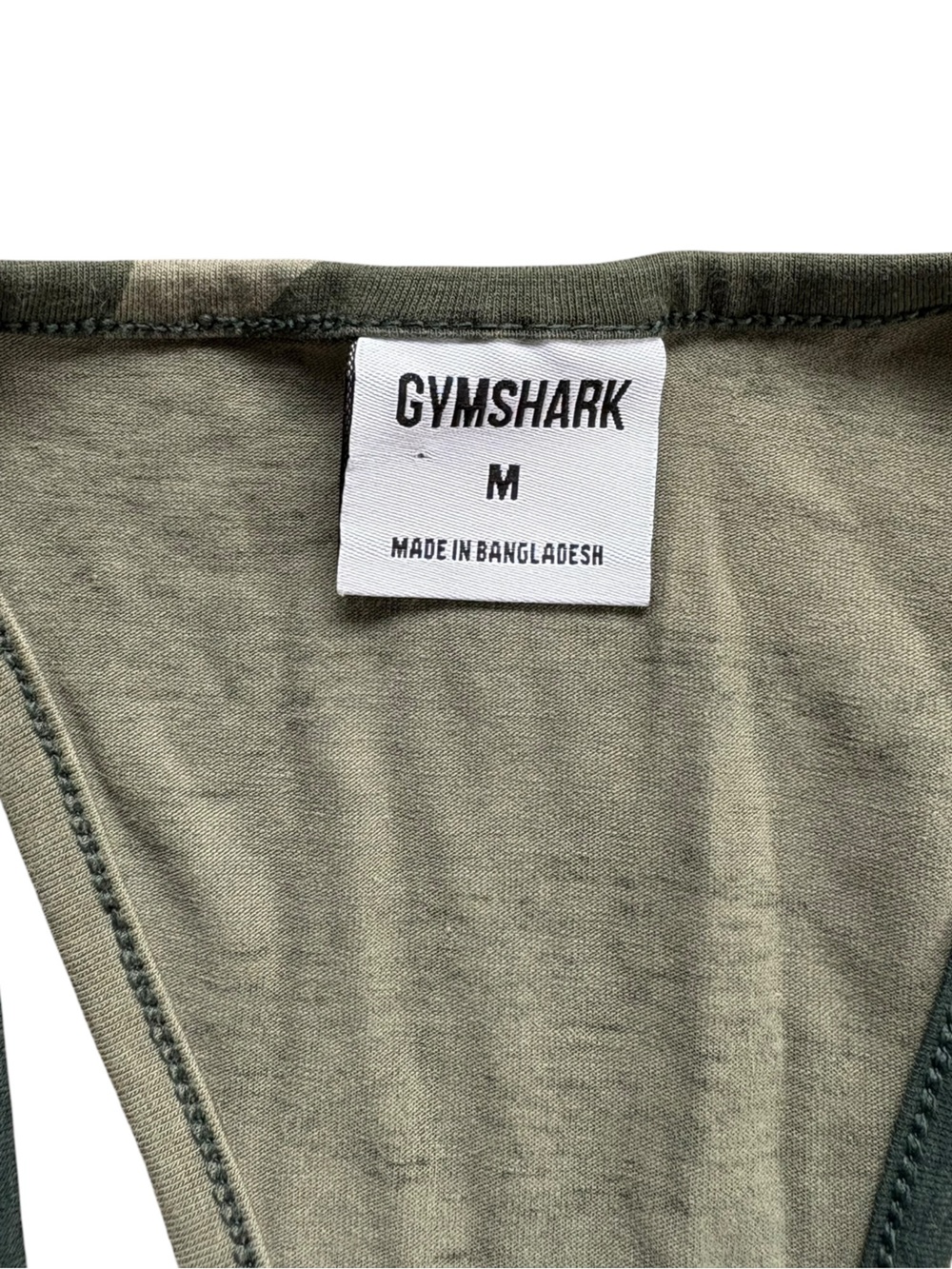 Gymshark Camo Racerback Tank Top | Olive Black Utility Print | Medium M - Picture 3 of 6